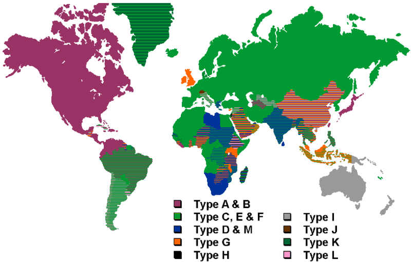 http://wikitravel.org/shared/File:800px-Map_of_the_world_coloured_by_type_of_plug_used.png
